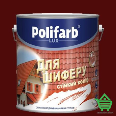 Купить Краска для шифера Polifarb Этернит, красно-коричневая, 3 кг Отделочные материалы