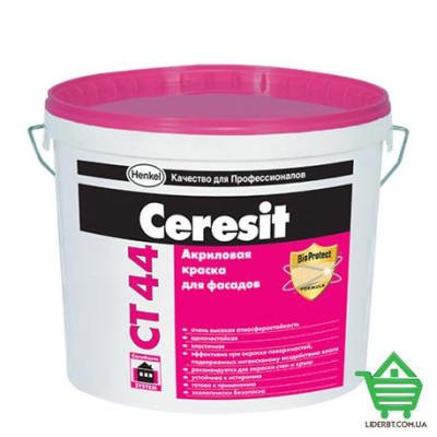 Краска фасадная Ceresit CT 44, акриловая, 10 л Купить Краска фасадная Ceresit CT 44, акриловая, 10 л Отделочные материалы