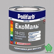 Купить Грунтовка для металла (антикоррозийная) Polifarb Экомаль ГФ-021, серая, 0.9 кг Отделочные материалы