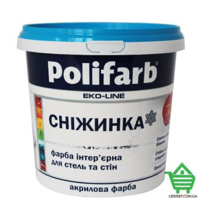 Купить Краска интерьерная Polifarb Снежинка, 20 кг Отделочные материалы