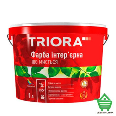 Купить Краска интерьерная Triora моющаяся, белая, матовая, 1 л Отделочные материалы