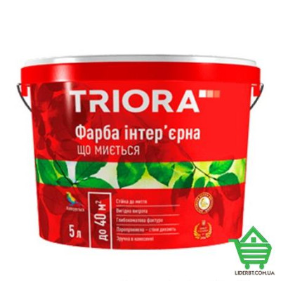 Купить Краска интерьерная Triora моющаяся, белая, матовая, 5 л Отделочные материалы