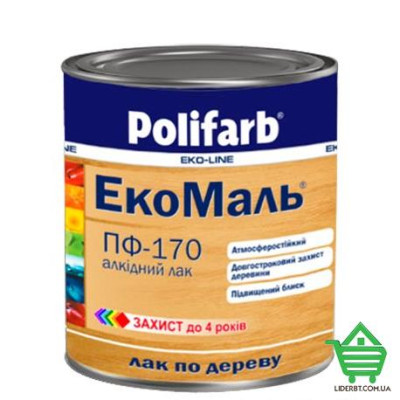 Лак Polifarb Экомаль ПФ-170, прозрачный, глянцевый, 0.8 л Купить Лак Polifarb Экомаль ПФ-170, прозрачный, глянцевый, 0.8 л Отделочные материалы