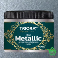 Эмаль акриловая декоративная Triora с эффектом Metallic, серебро, 0.4 кг