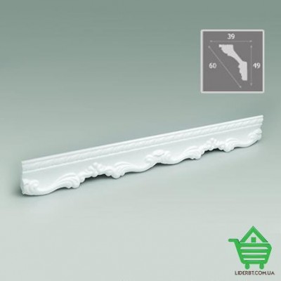 Купить Инжекционный потолочный плинтус Формат 206048, средний, 2 м, белый Отделочные материалы