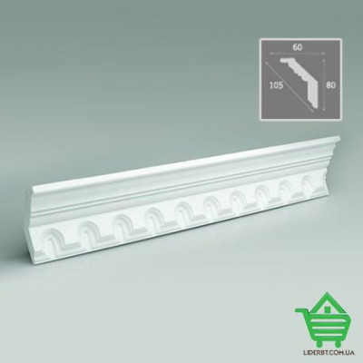 Купить Инжекционный потолочный плинтус Формат 210513, широкий, 2 м, белый Отделочные материалы