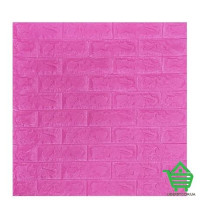Декоративная самоклеющаяся 3D панель Sticker Wall, кирпич, темно-розовый