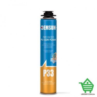 Купить Пена полиуретановая профессиональная огнестойкая Demsun P33, выход 45-55 л, 1000 мл Стройматериалы