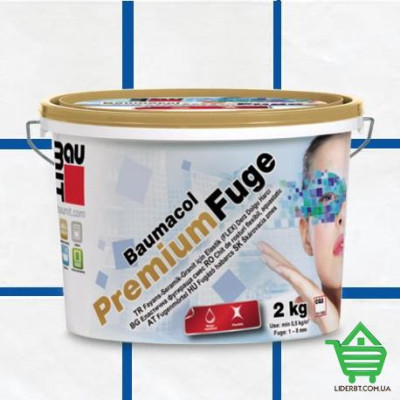 Купить Эластичная затирка от 2 мм до 7 мм Baumit Premium Fuge blue, голубой, 2 кг Стройматериалы