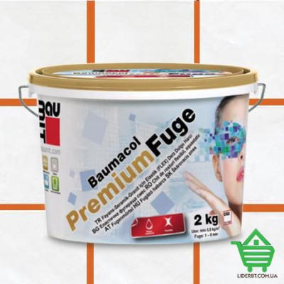 Купить Эластичная затирка от 2 мм до 7 мм Baumit Premium Fuge orange, оранжевый, 2 кг Стройматериалы