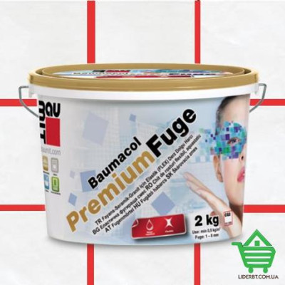 Купить Эластичная затирка от 2 мм до 7 мм Baumit Premium Fuge red, красный, 2 кг Стройматериалы