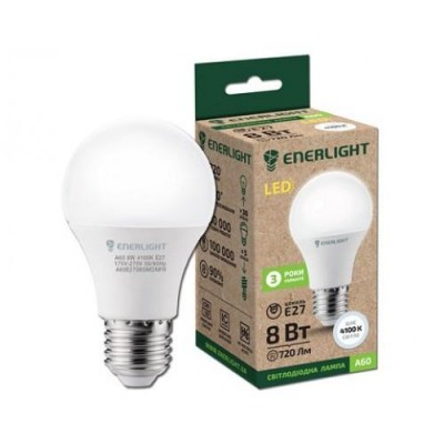 Купить LED лaмпа ENERLIGHT A60 8W 4100K E27
