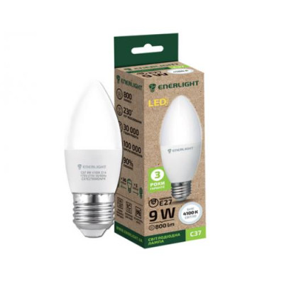 LED лампа ENERLIGHТ C37 9W 4100K E27 Купить LED лампа ENERLIGHТ C37 9W 4100K E27