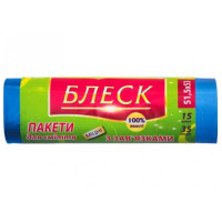 Пакеты для мусора с завязками БЛЕСК 35л/15шт