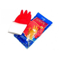 Перчатки хозяйственные БЛЕСК красные (M)