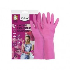 Перчатки хозяйственные HOSE HOLD розовые (XL)