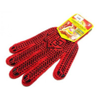 Перчатки рабочие ДОМИК 118, 10кл, красный (1/10)