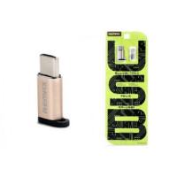 Переходник REMAX Feliz RA-USB1 microUSB/Type-C золото
